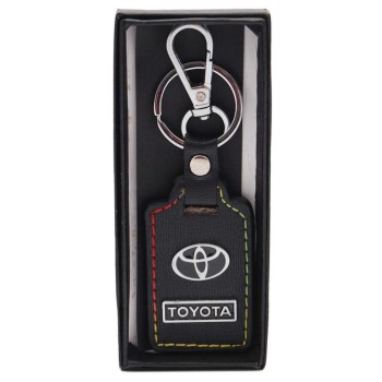 Ключодържател с кожена пластина с цветен шев - Toyota