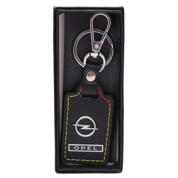 Ключодържател с кожена пластина с цветен шев - Opel