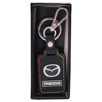 Ключодържател с кожена пластина с цветен шев - Mazda