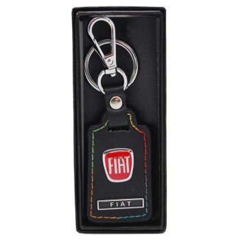 Ключодържател с кожена пластина с цветен шев - Fiat
