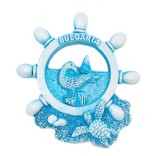 Сувенирна магнитна фигурка във формата на рул с чайка и костенурка