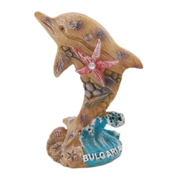 Сувенирна фигурка във формата на делфин с морски елементи