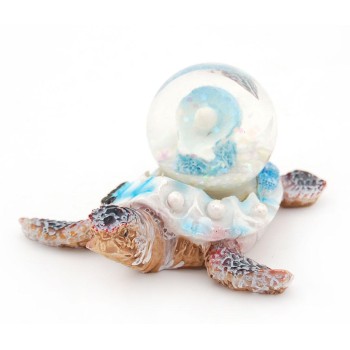 Декоративна фигурка - преспапие във формата на костенурка, носеща на гърба си мида с перла