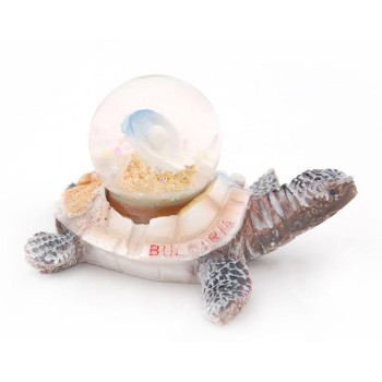 Декоративна фигурка - преспапие във формата на костенурка, носеща на гърба си мида с перла