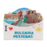 Сувенирна магнитна фигурка във формата на писмо - забележителности в Несебър - Аз ♥ България, Несебър