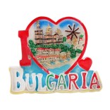 Сувенирна магнитна фигурка с надпис - Аз ♥ България - забележителности по Българското Черноморие