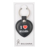 Кожен ключодържател във формата на сърце и надпис I ♥ Bulgaria
