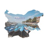 Сувенирна магнитна пластинка - лодки, Слънчев бряг - контури на България