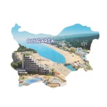 Сувенирна магнитна пластинка - плажове с хотели - контури на България