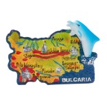 Сувенирна магнитна фигурка във формата на карта на България с делфин