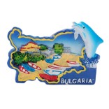 Сувенирна магнитна фигурка във формата на карта на България и делфин - капитанска среща