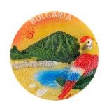 Релефна магнитна фигурка - морски изгред, планина и папагал с надпис България