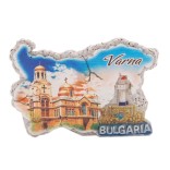 Магнитен сувенир във формата на картата на България - катедралата във Варна