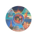 Кръгла магнитна пластинка с лазерна графика - забележителности във Варна и Златни пясъци