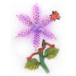Сувенирна магнитна фигурка - цвете с калинка