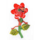 Сувенирна магнитна фигурка - цвете с калинка