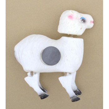 Магнитна фигурка с пружини - бяла овца