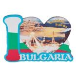 Сувенирна магнитна фигурка във формата на надпис I ♥ Bulgaria - забележителности на Златни пясъци