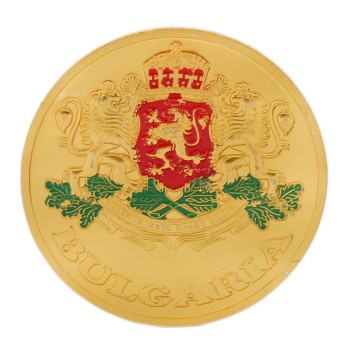 Сувенирна магнитна фигурка - монета с изобразен герба на България