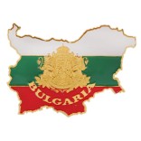 Сувенирна магнитна фигурка във формата на картата на България с изобразен българския герб