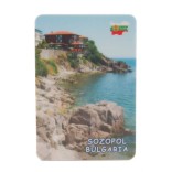 Сувенирна магнитна пластинка - бряг с къщи, Созопол