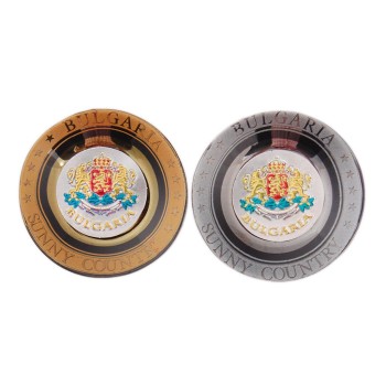 Магнитна сувенирна чинийка с лазерна графика - герба на България