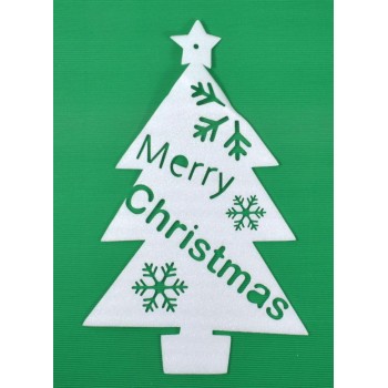 Коледна декорация за прозорец - елха с надпис Merry Christmas