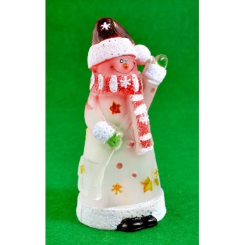 Декоративна фигурка - Дядо Коледа/ снежен човек, светещ в различни цветове