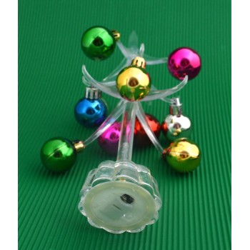 Декоративна елхичка с 12 цветни топки, светеща в различни цветове