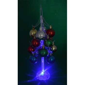 Декоративна елхичка с 16 цветни топки, светеща в различни цветове