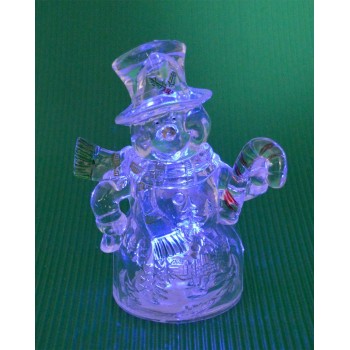 Декоративна фигурка - снежен човек, светещ в различни цветове