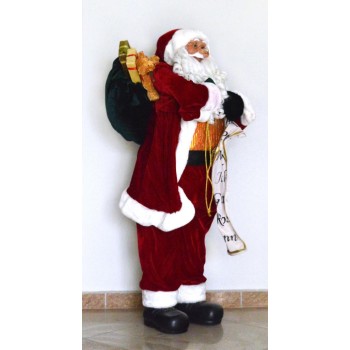 Декоративна фигура - Дядо Коледа, носещ списък и торба с подаръци