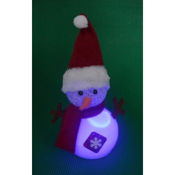 Коледна фигурка - снежно човече, светещо в различни цветове