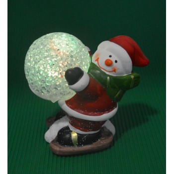 Коледна фигурка със светеща топка в различни цветове