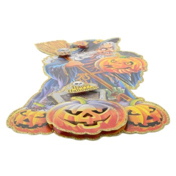 Цветен стикер с брокат в тематична форма за Хелоуин - вещица
