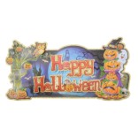 Цветен стикер с брокат в тематична форма за Хелоуин - Happy Halloween