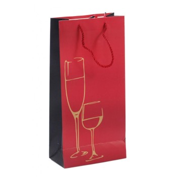 Стилна подаръчна торбичка - вино