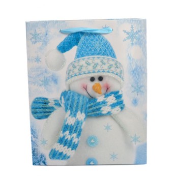 Подаръчна торбичка с изобразен снежен човек