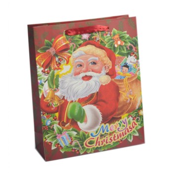 Подаръчна торбичка с изобразен Дядо Коледа