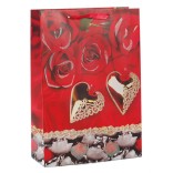 Подаръчна торбичка с брокат - рози