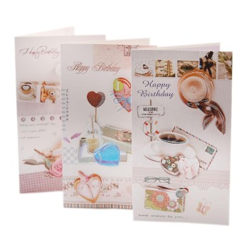 Валентинска картичка декорирана с брокат и 3D елементи - летни мотиви и надпис Happy Birthday
