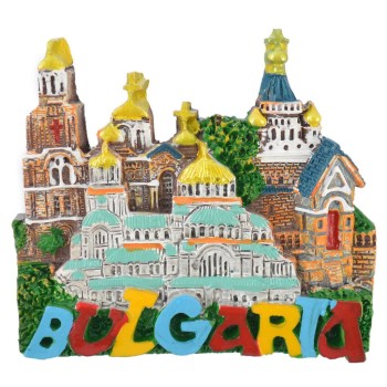 Релефна магнитна фигурка със забележителности на църкви и надпис България