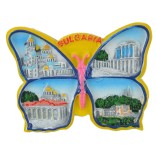Сувенирна магнитна фигурка във формата на пеперуда - забележителности от България