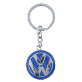 Автомобилен метален ключодържател - кръгла синя емблема на VW