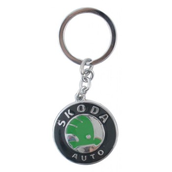 Автомобилен метален ключодържател - кръгла емблема на Skoda