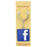 Ключодържател с цветна метална пластинка - логото на Facebook