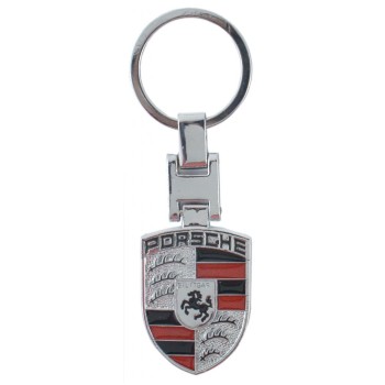 Автомобилен ключодържател - цветна метална пластина - Porsche