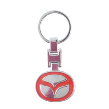 Автомобилен метален ключодържател - червена емблема на Mazda