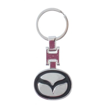 Автомобилен метален ключодържател - черна емблема на Mazda