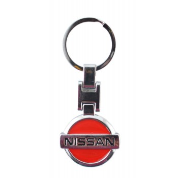 Автомобилен метален ключодържател - червена емблема на Nissan